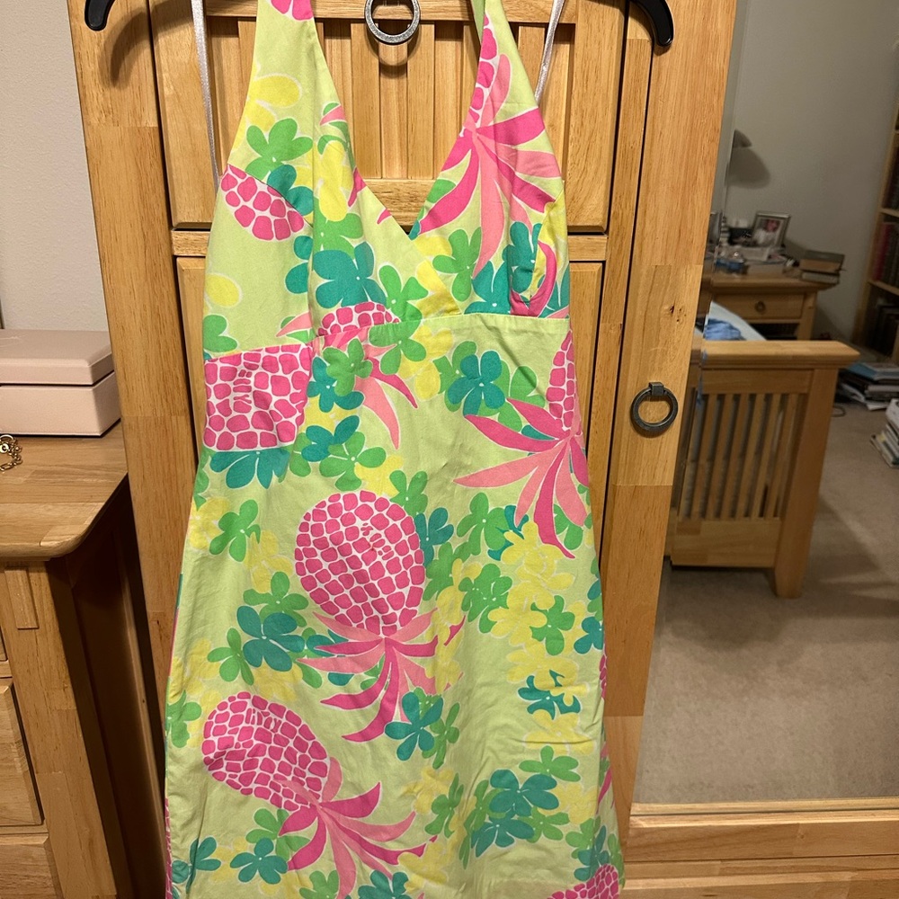Lilly Pulitzer Floral Print Dress - Pink, Green, Yellow